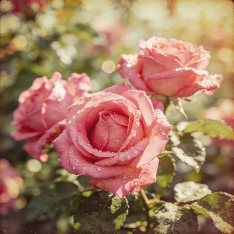 露珠玫瑰绽放图片