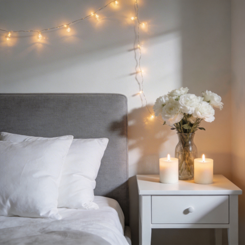 温馨卧室夜景图片