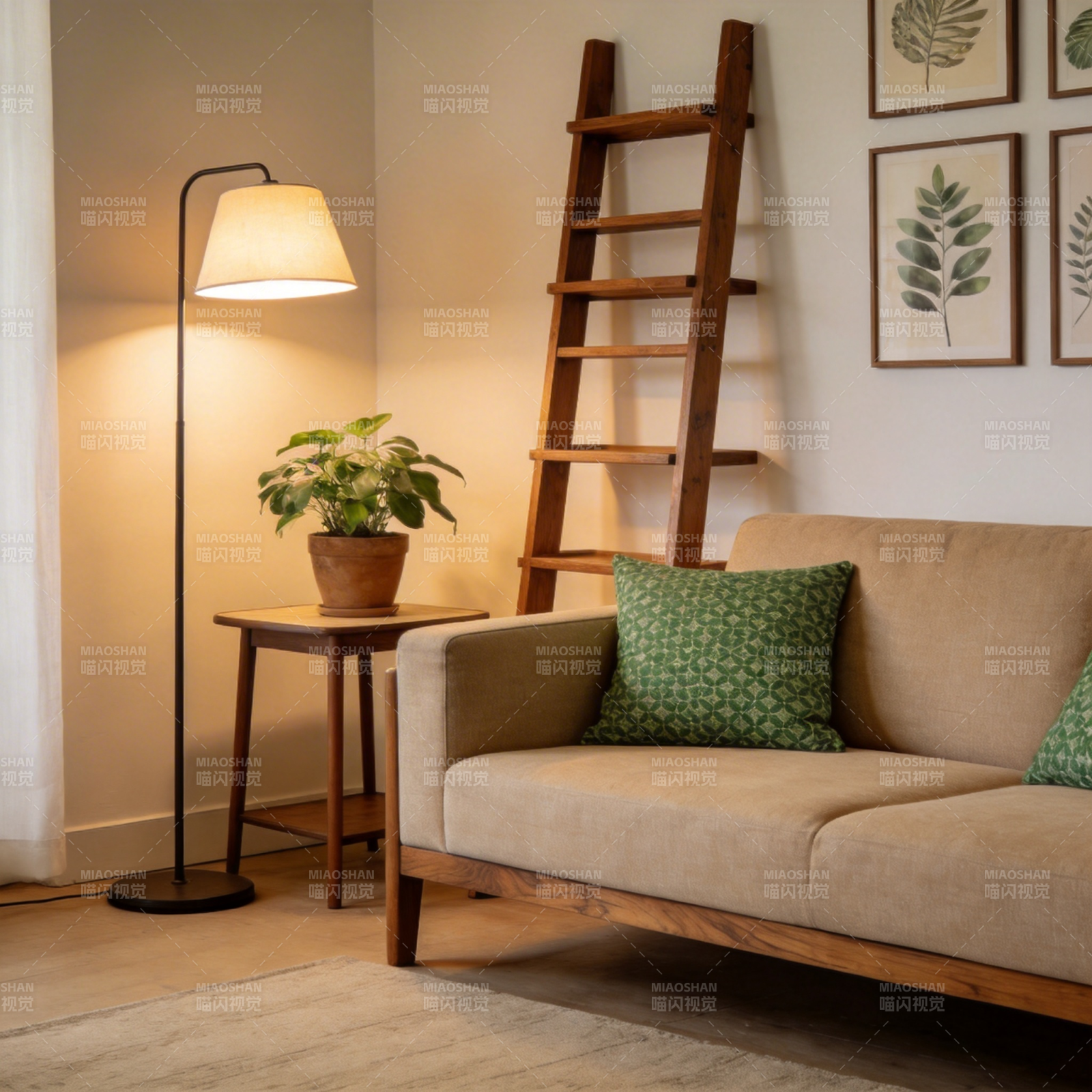 温馨客厅一角图片