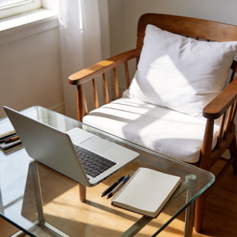 阳光下的工作角落图片