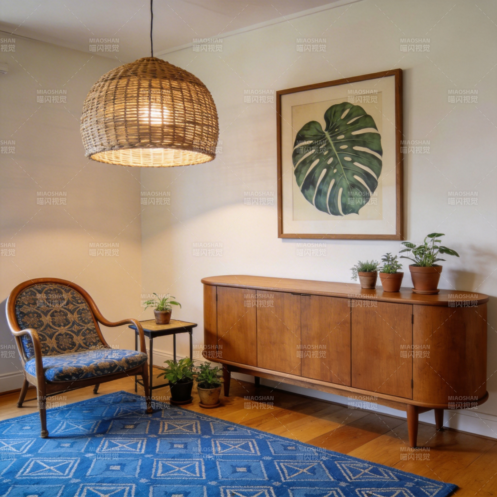 热带风情客厅一角图片