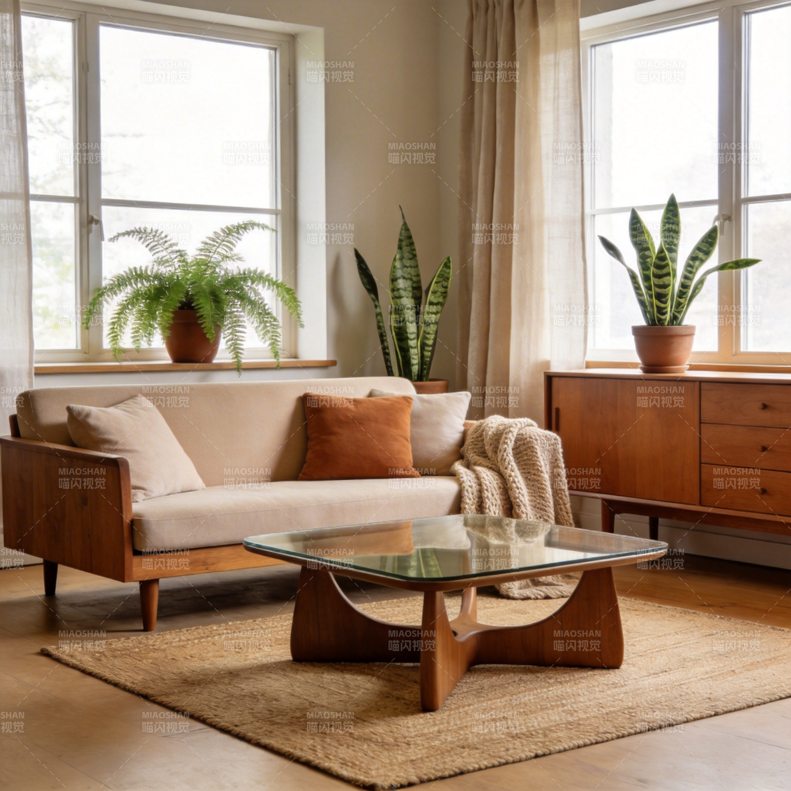 现代简约客厅布置图片