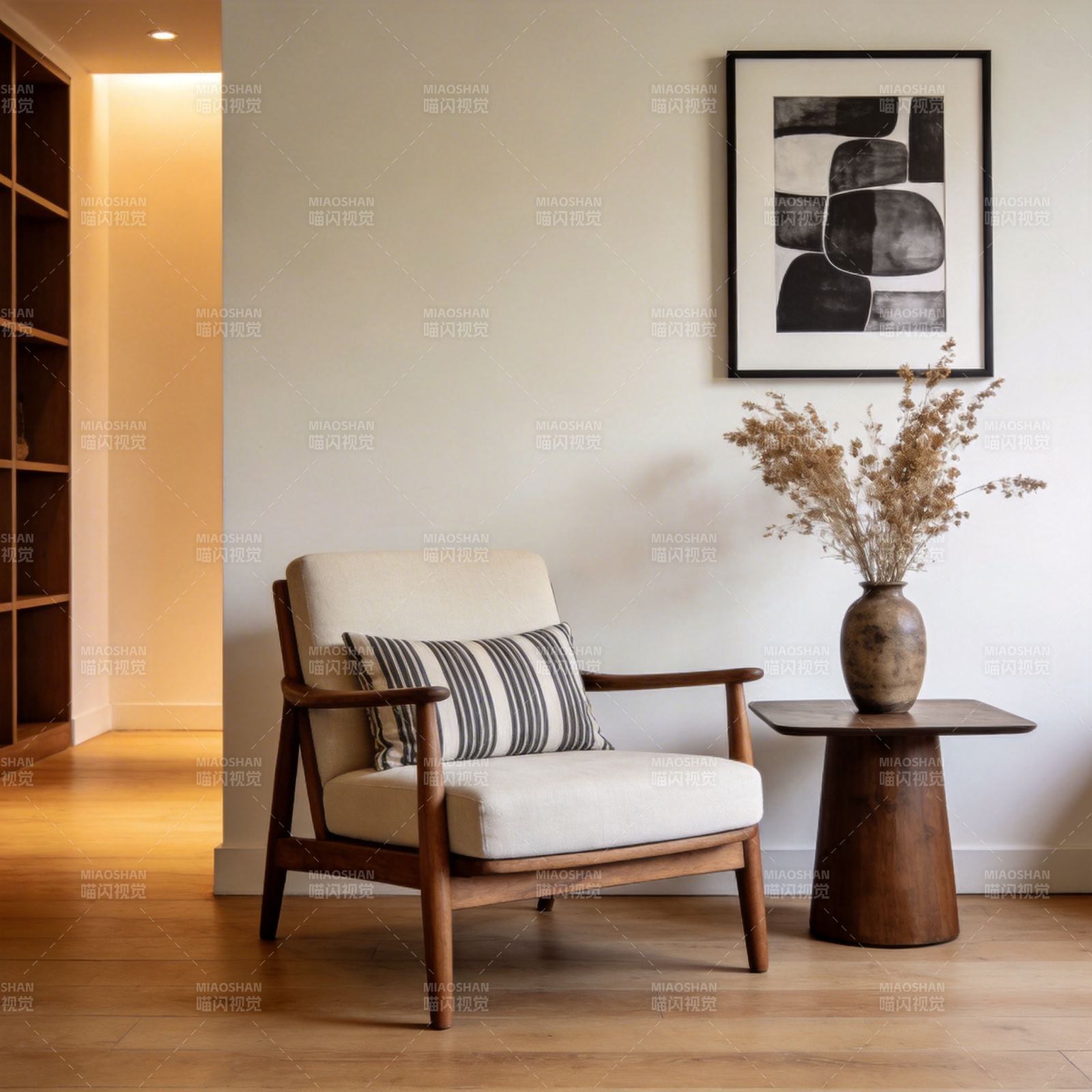 简约北欧风客厅一角图片