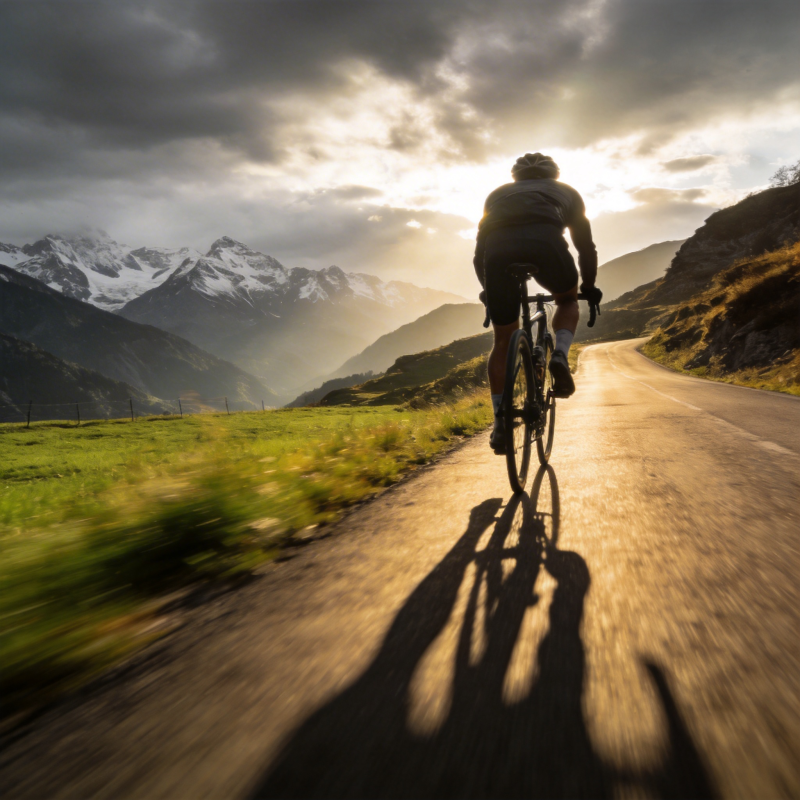 骑行向山巅图片