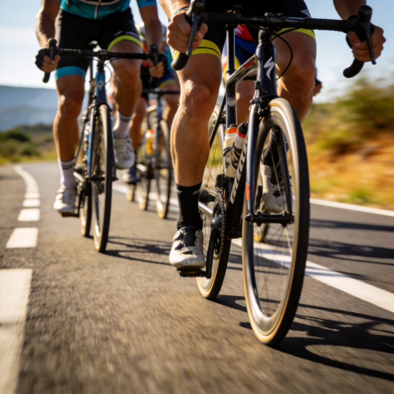 骑行者疾驰公路图片