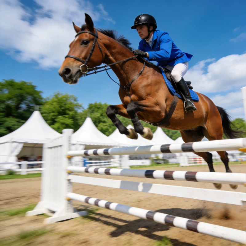 骏马飞跃障碍图片