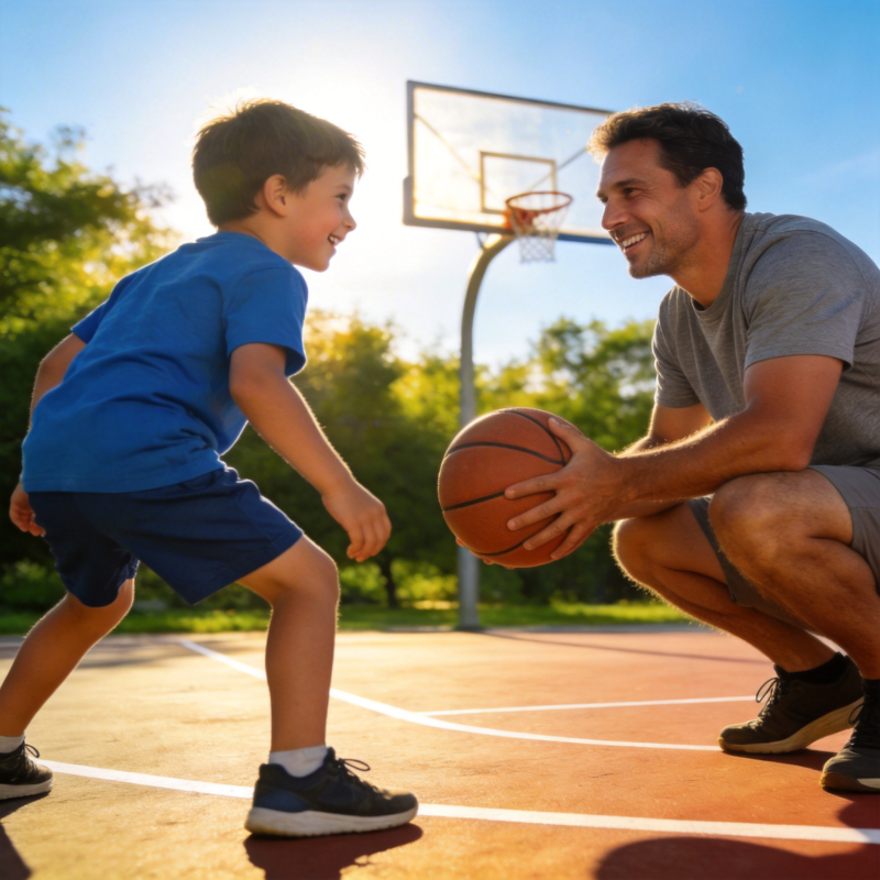 父子篮球时光图片