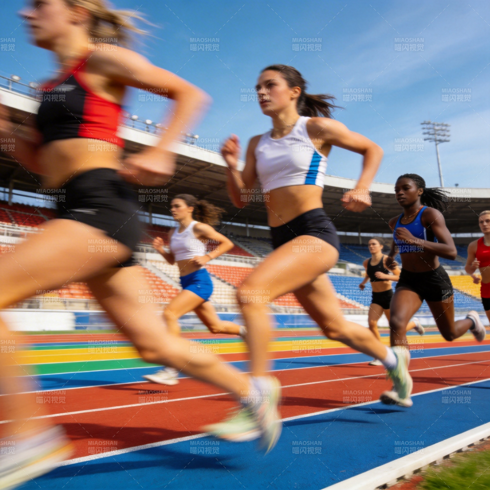 女子百米冲刺赛图片