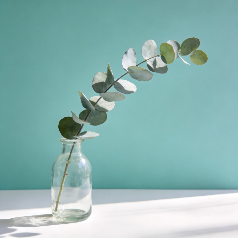 绿叶静置瓶中图片