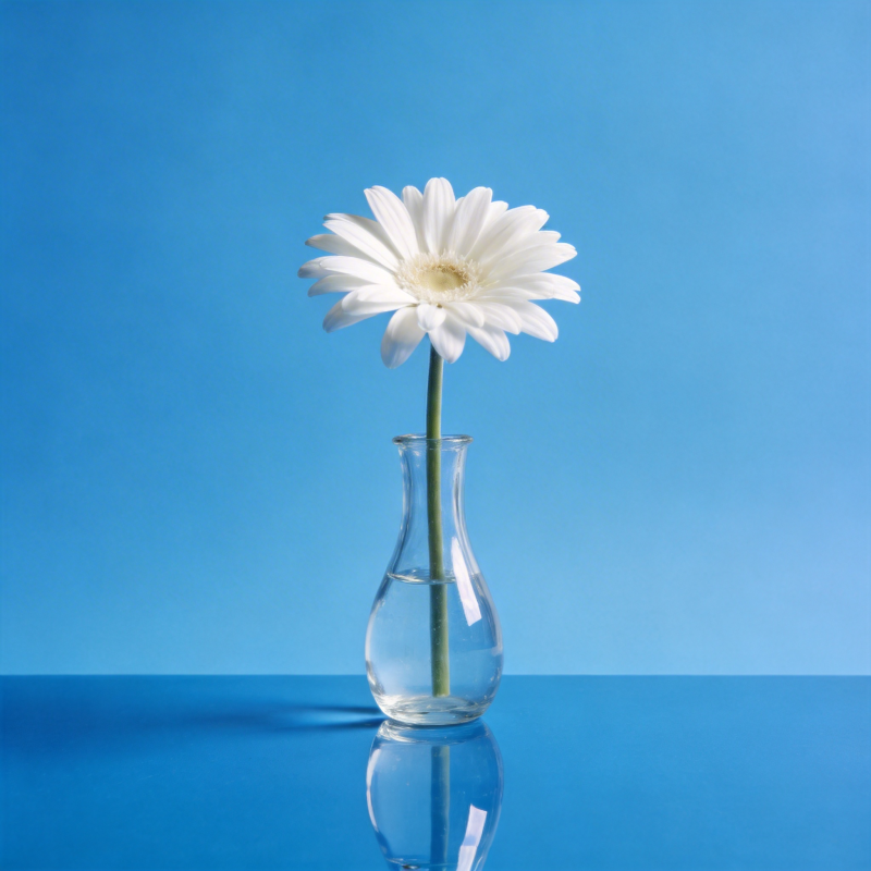 白菊静置蓝境图片