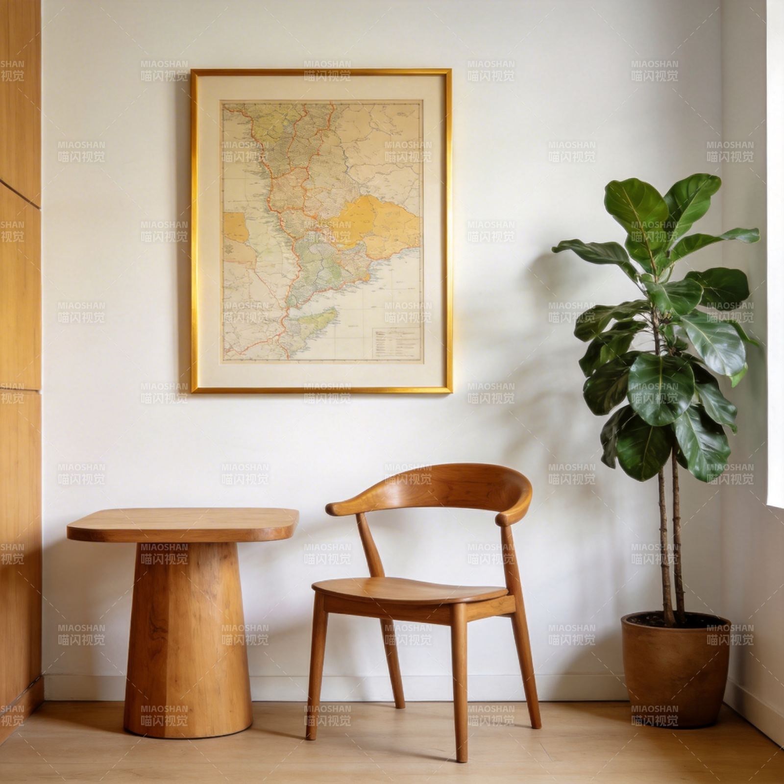 简约木质角落图片