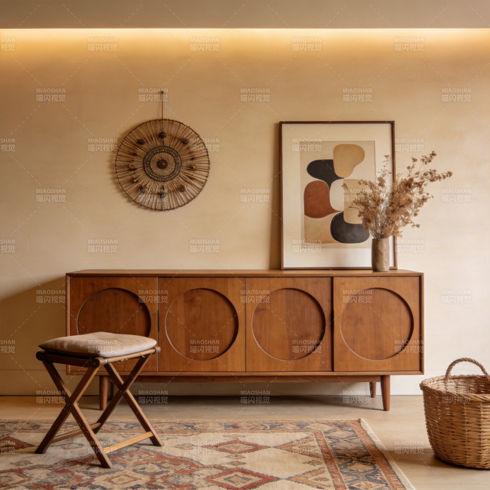 温馨木质家居一角图片