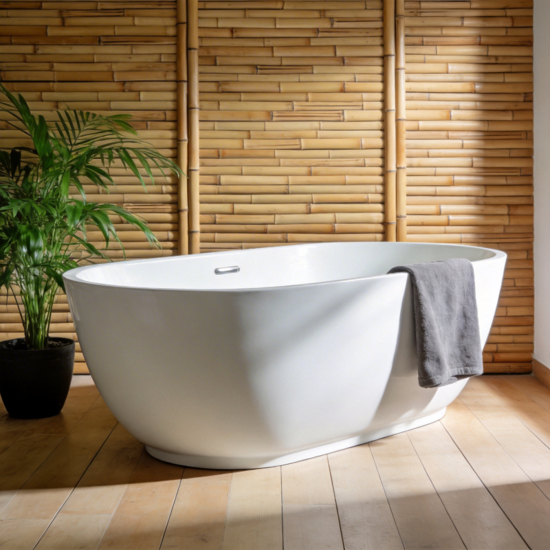 竹韵浴缸静谧时光图片