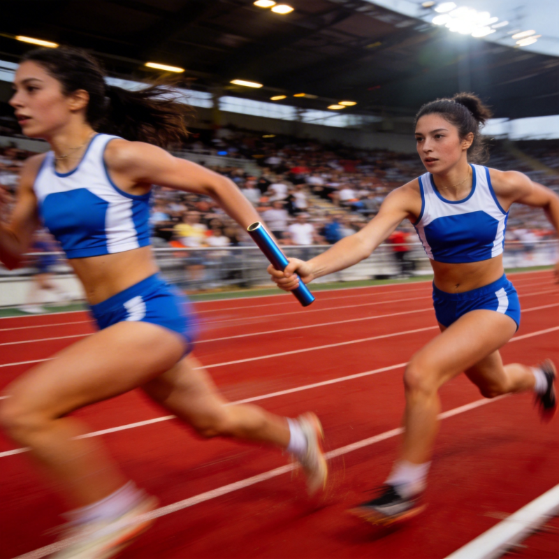 女子x米交接棒图片