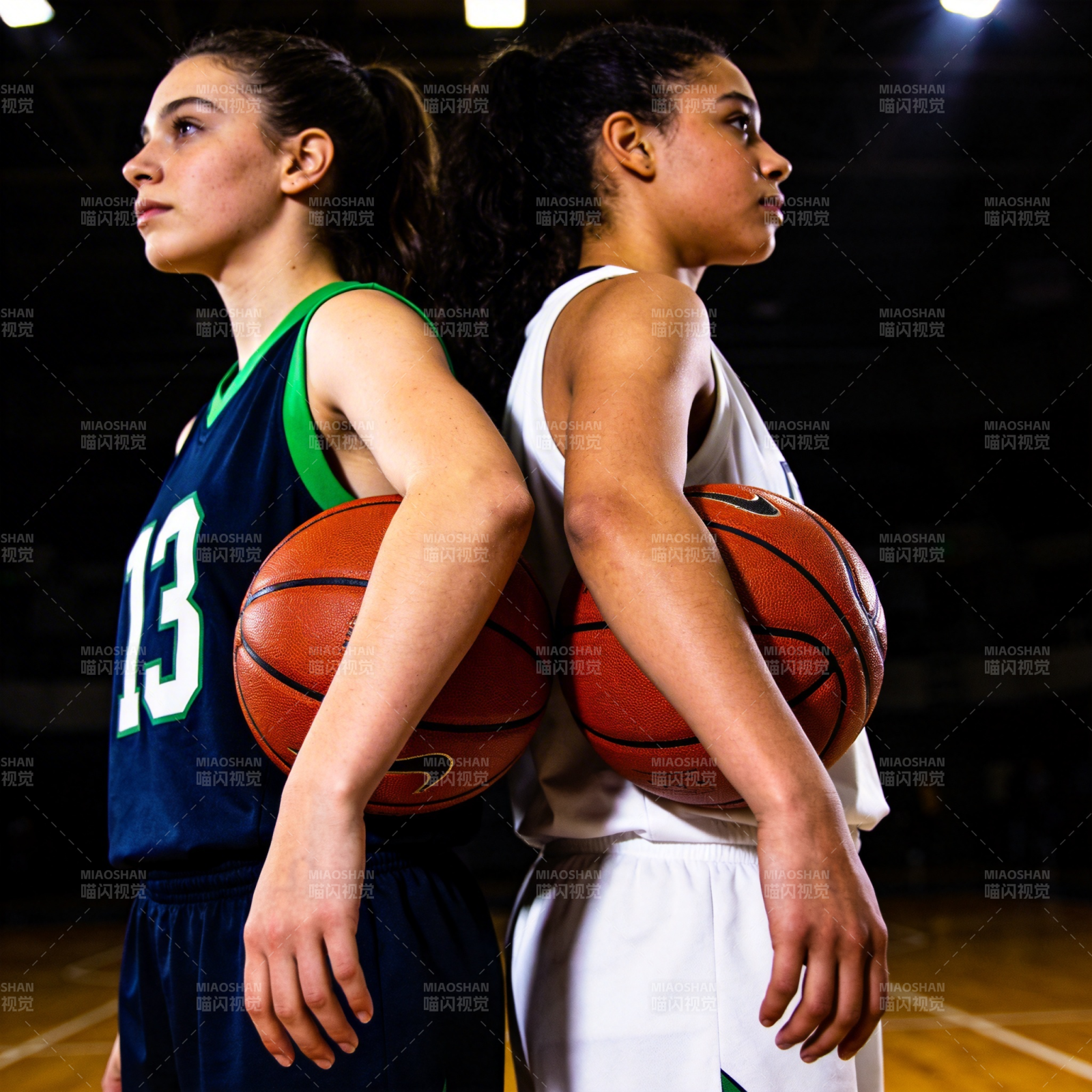 双姝并肩 篮球对决图片