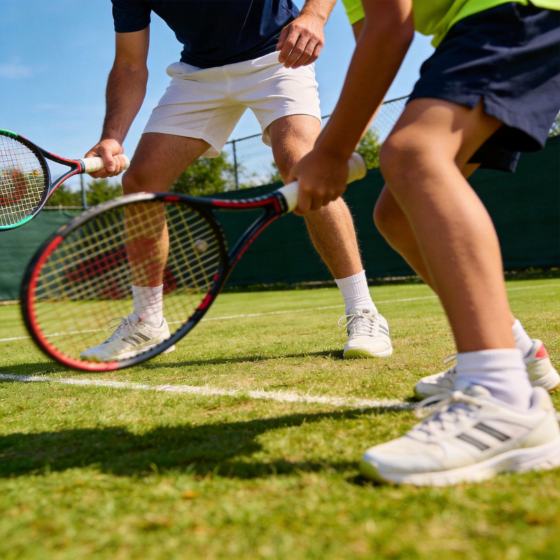 网球双人对战瞬间图片