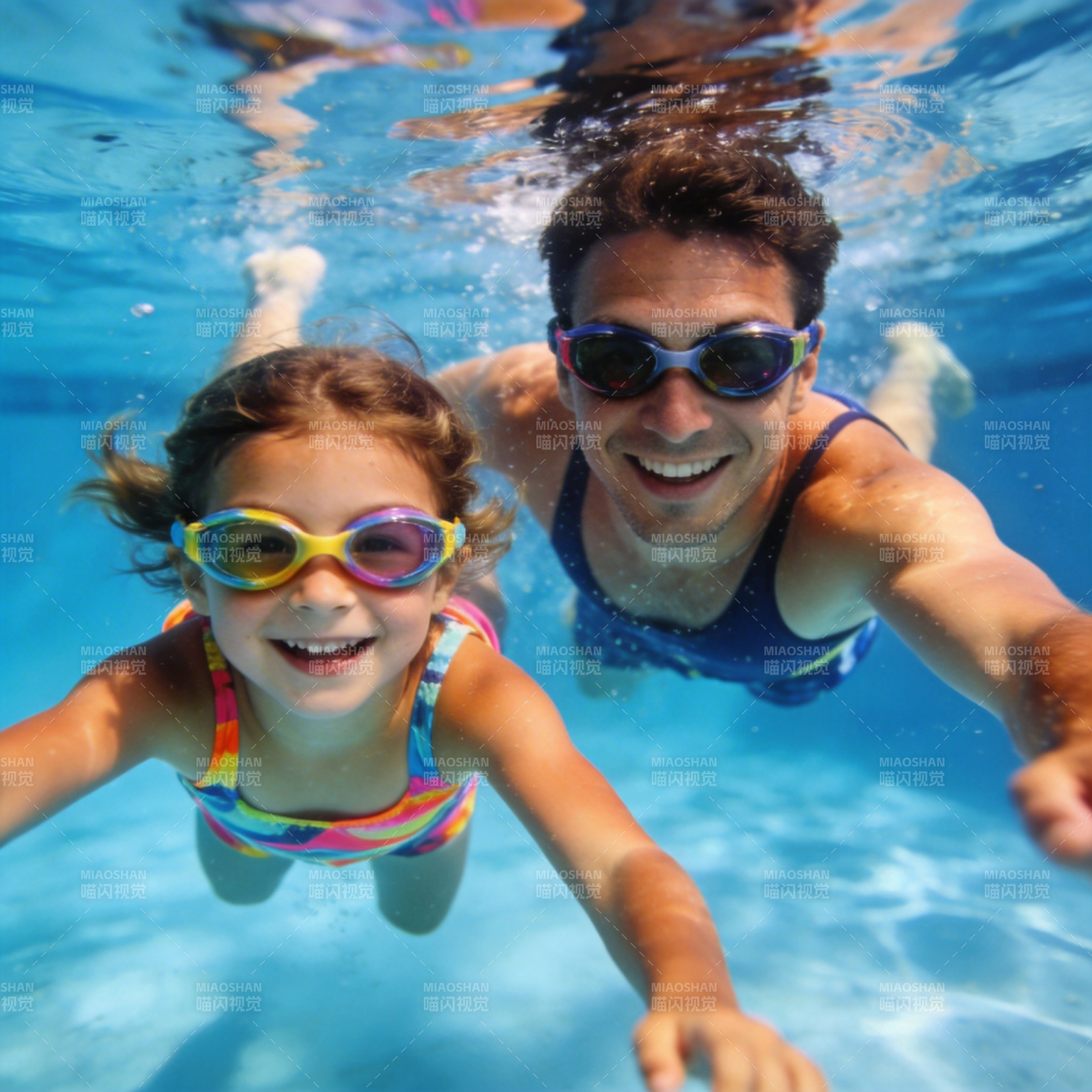 水下亲子畅游图片
