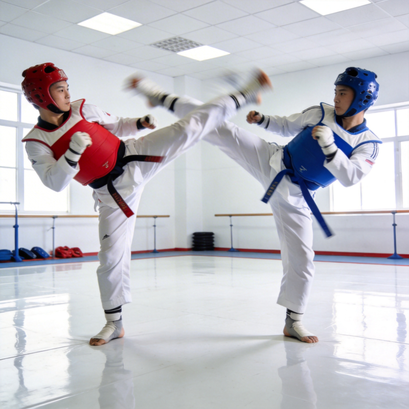 跆拳道对决瞬间图片