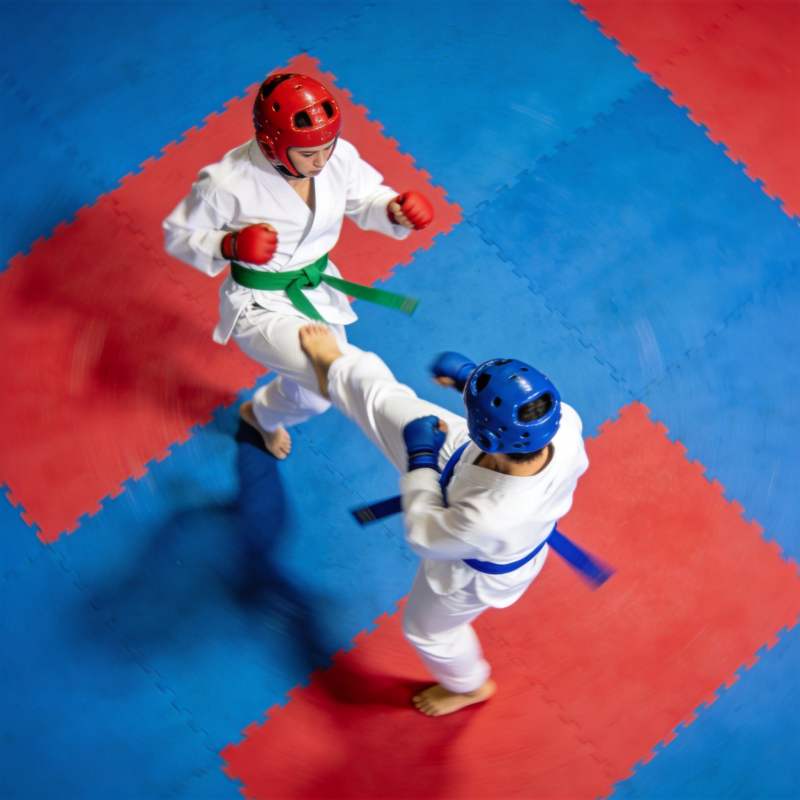 跆拳道对决瞬间图片