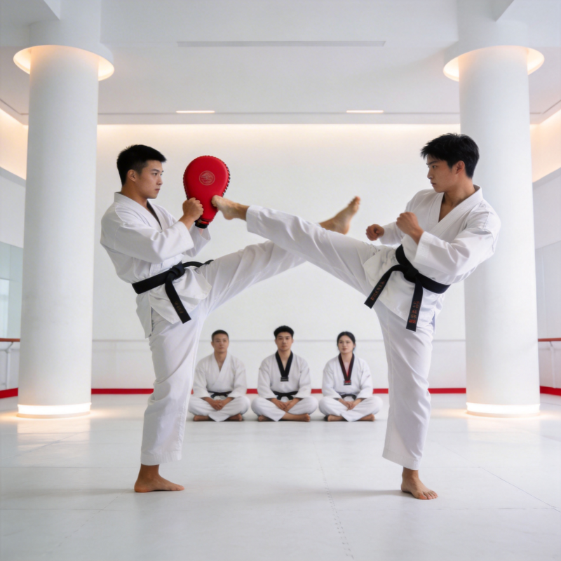 跆拳道对练场景图片