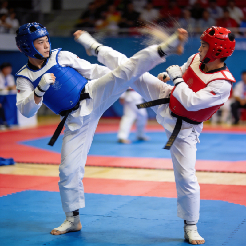 跆拳道激烈对决图片