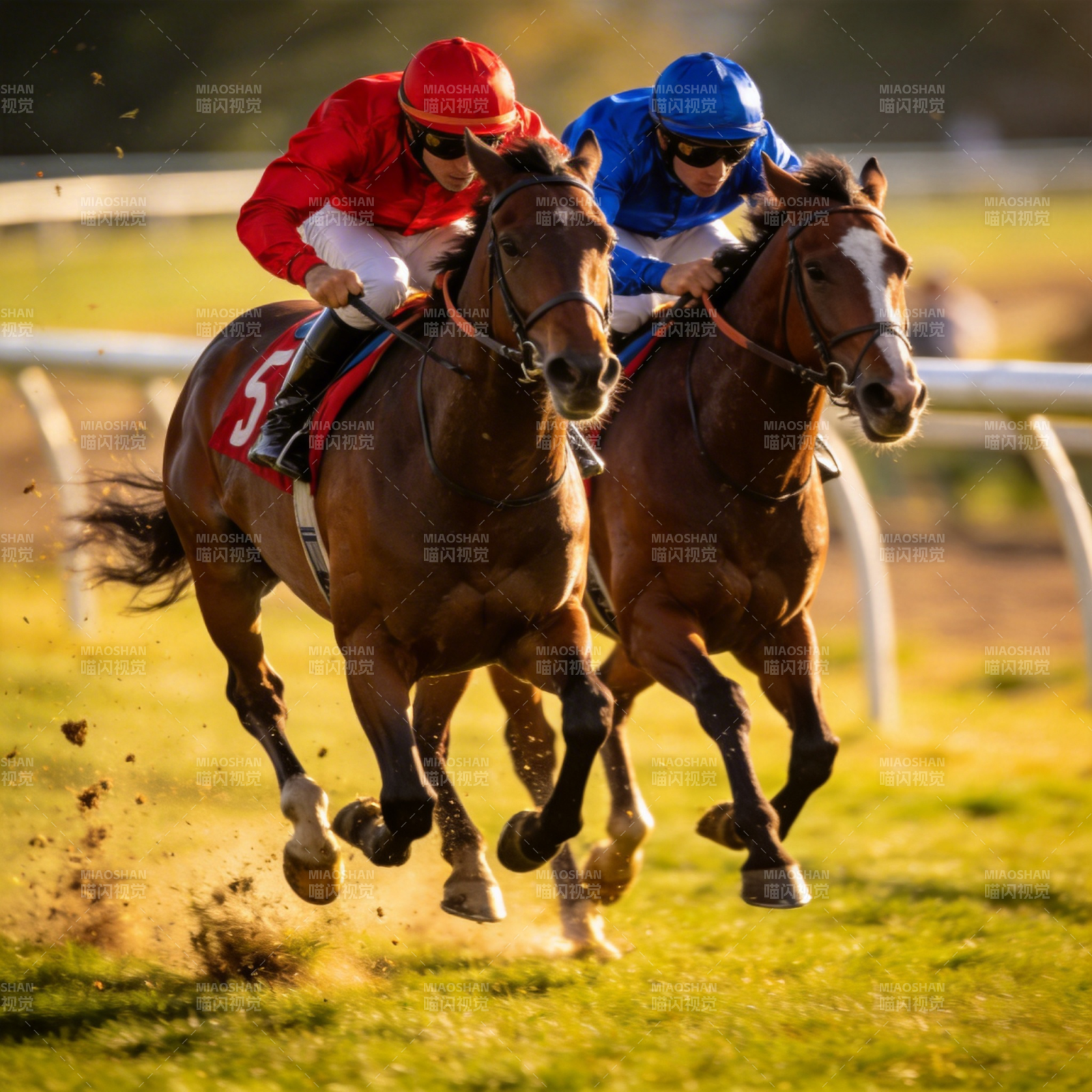 赛马激烈对决图片