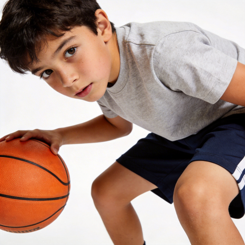 少年运球专注瞬间图片