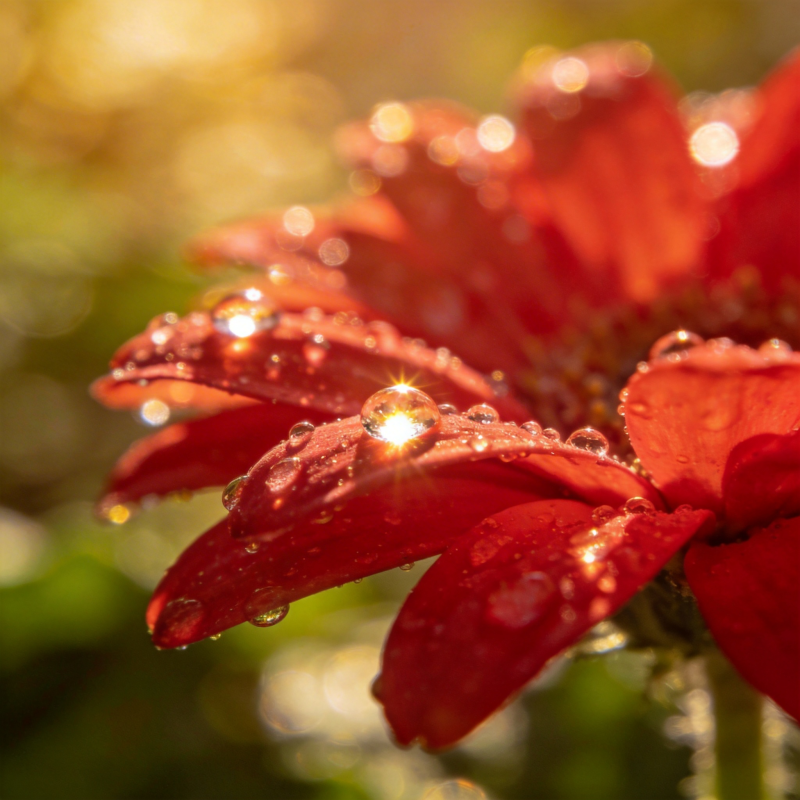 晨露映红花图片
