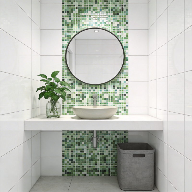 绿意盎然洗手间图片