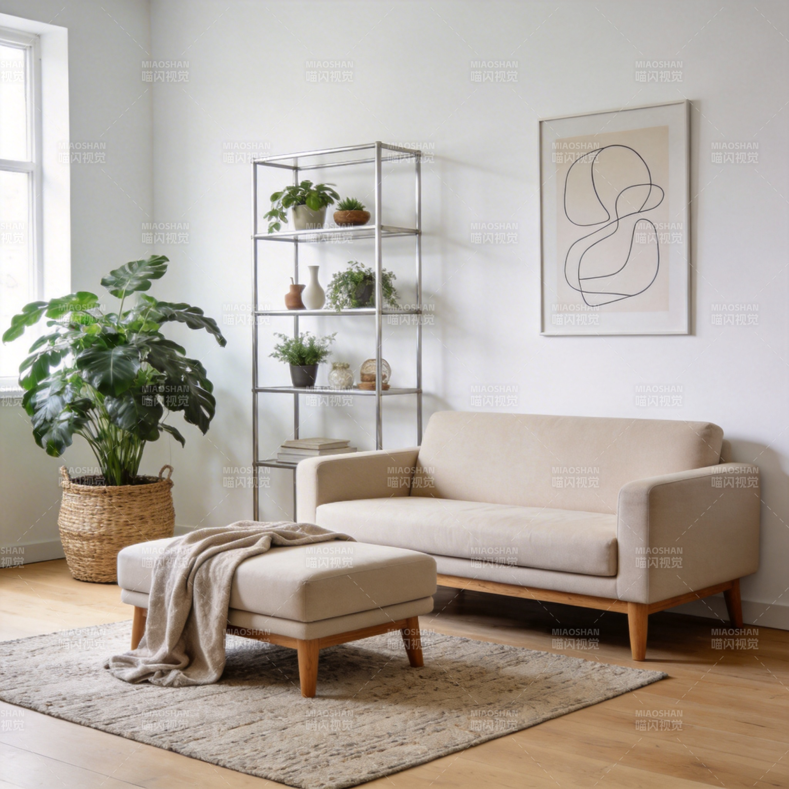 简约客厅绿植装饰图片