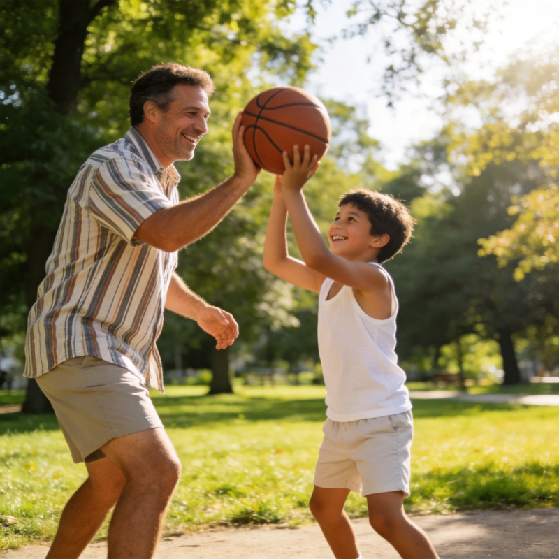 父与子共乐篮球图片