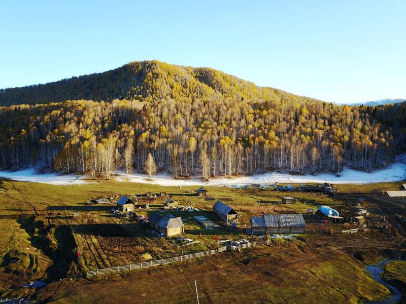 秋山农舍风光图片