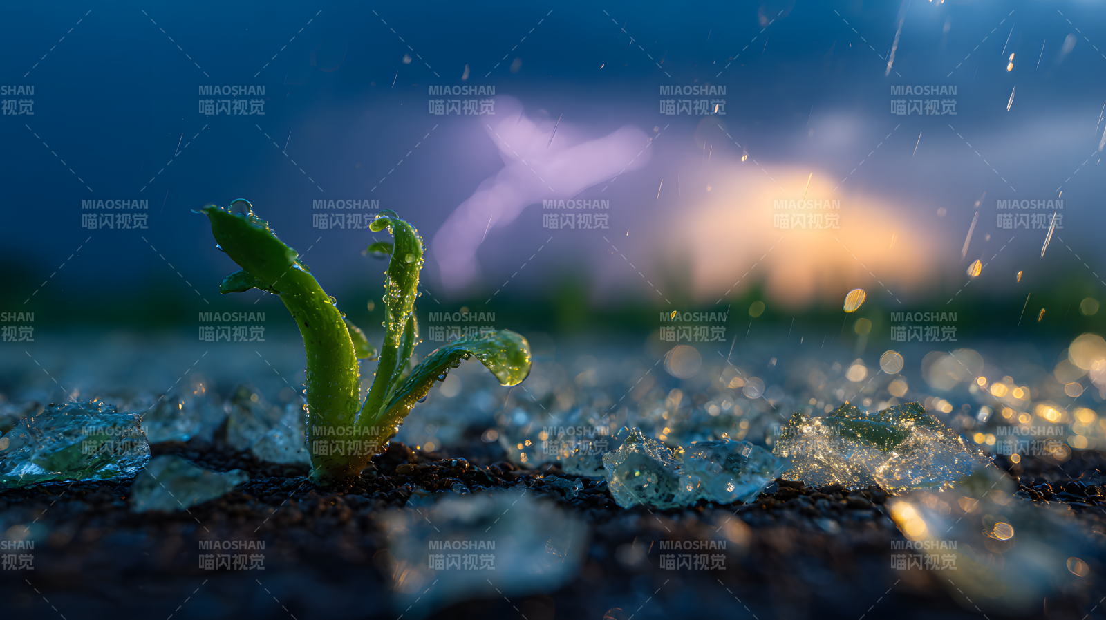 雨中萌芽图片