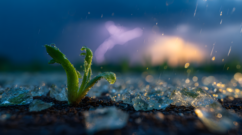 雨中萌芽图片