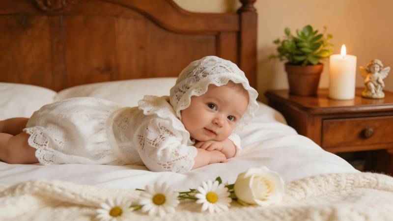 婴儿床边的温馨时光图片