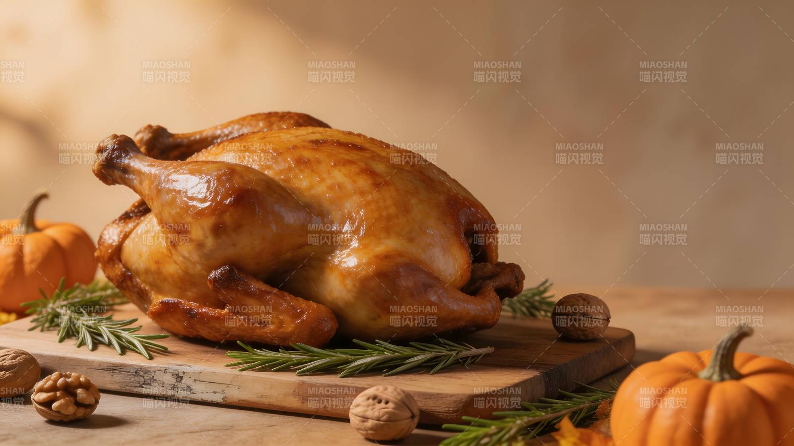 金黄烤火鸡图片