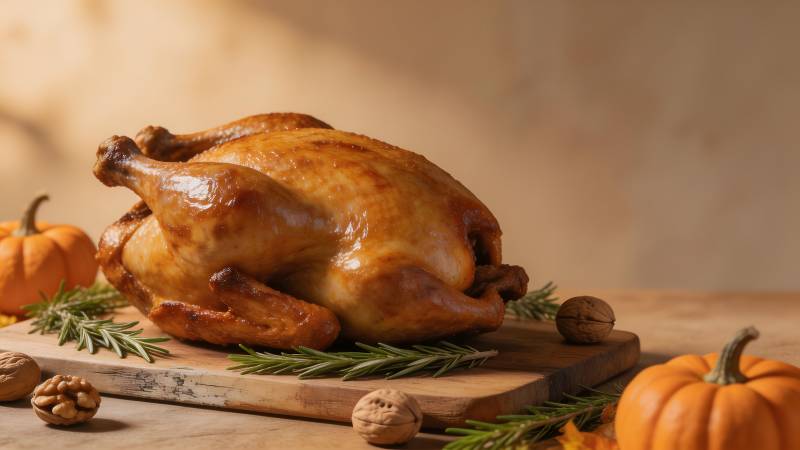 金黄烤火鸡图片