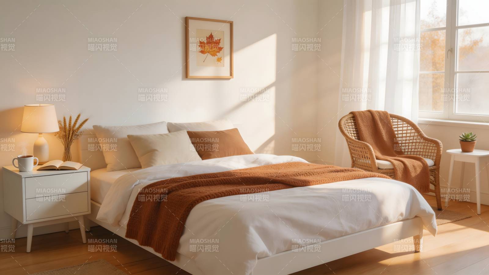 温馨卧室阳光照耀图片