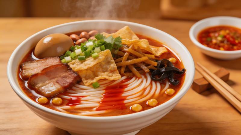 热气腾腾的酸辣粉图片