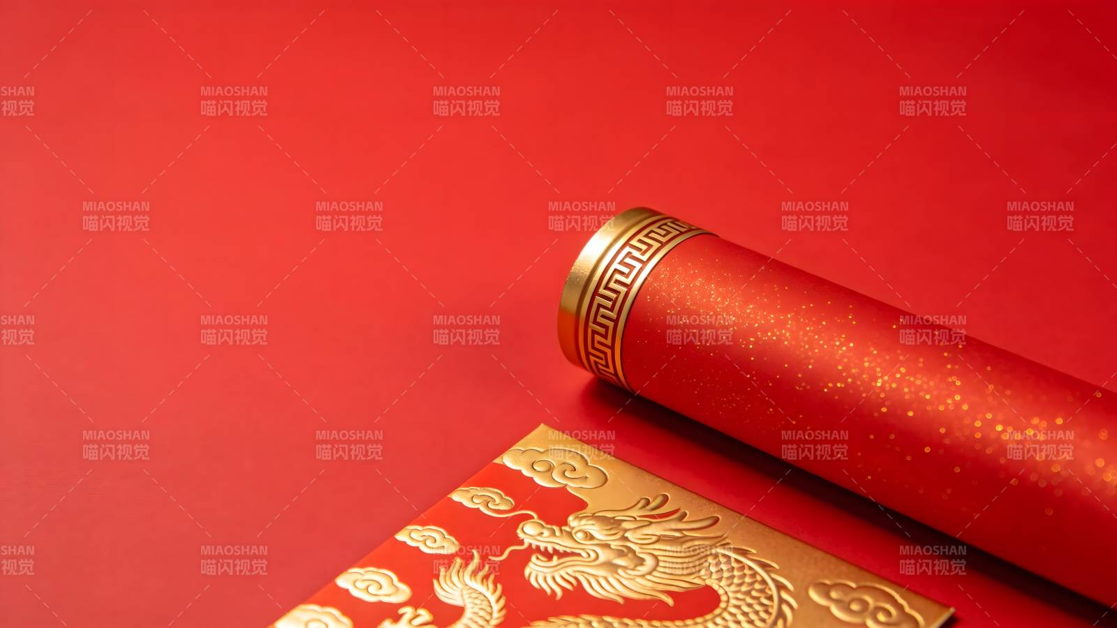 红金龙纹卷轴图片