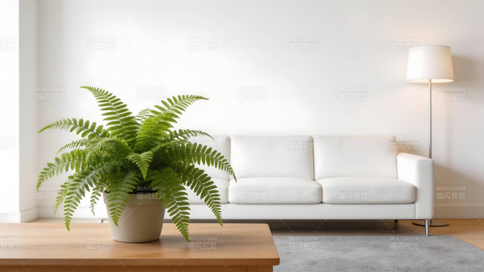 绿植点缀简约客厅图片