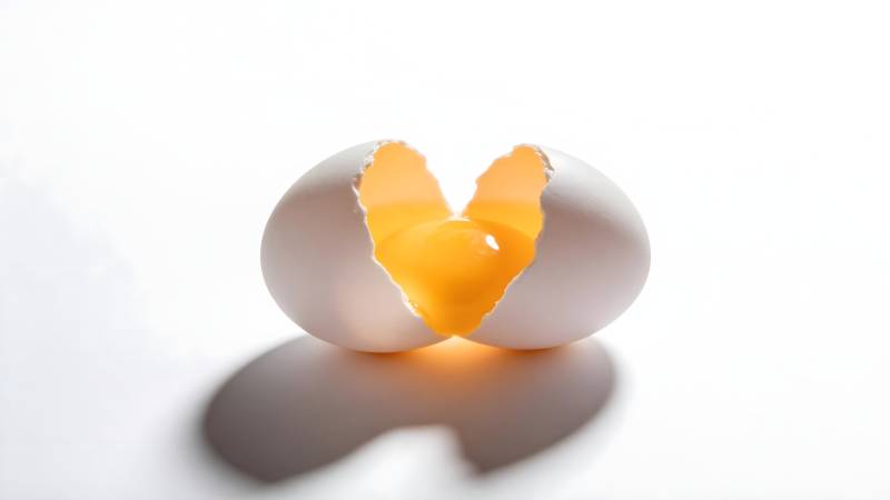 蛋壳中的心形蛋黄图片