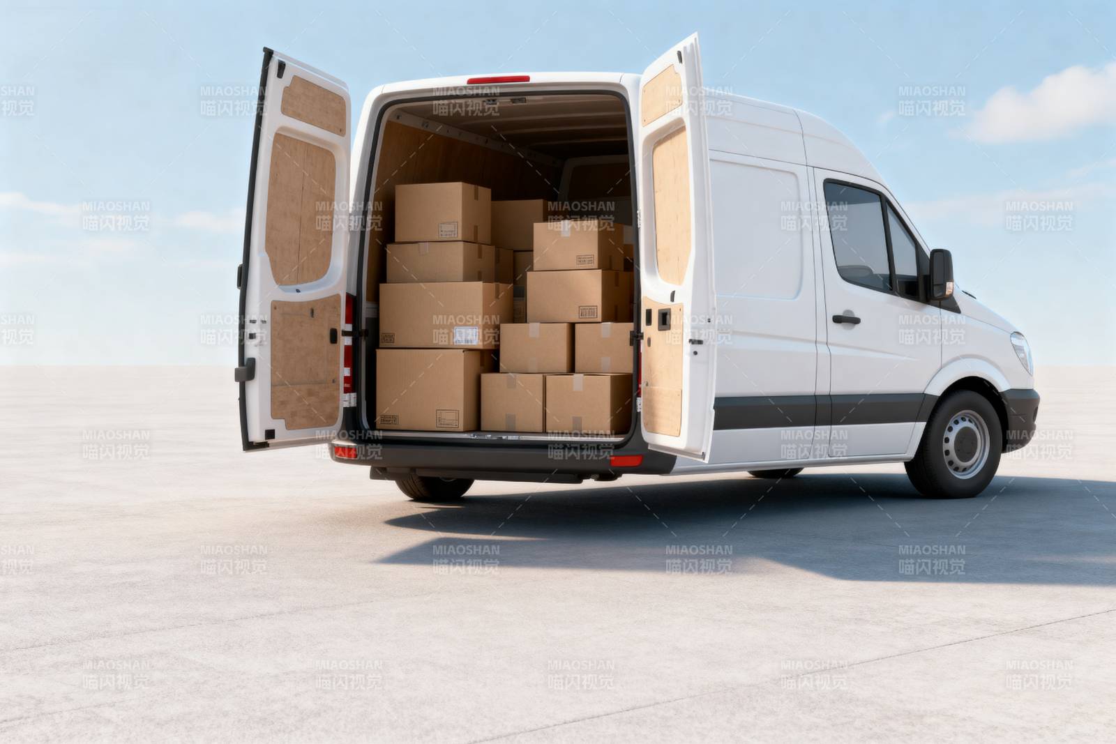货车装满纸箱图片