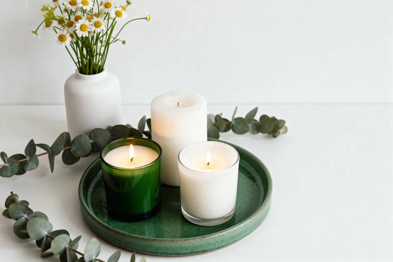 静谧烛光绿意盎然图片