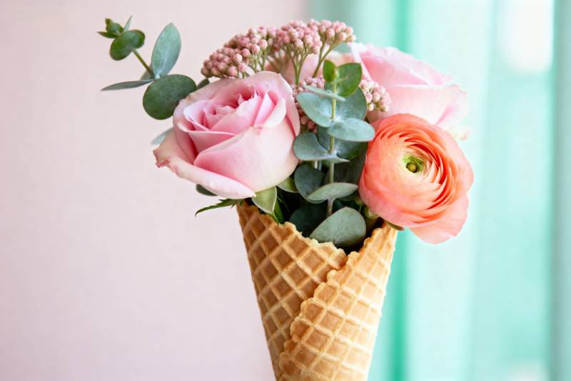 花束冰淇淋图片