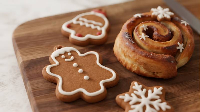 圣诞饼干与肉桂卷图片