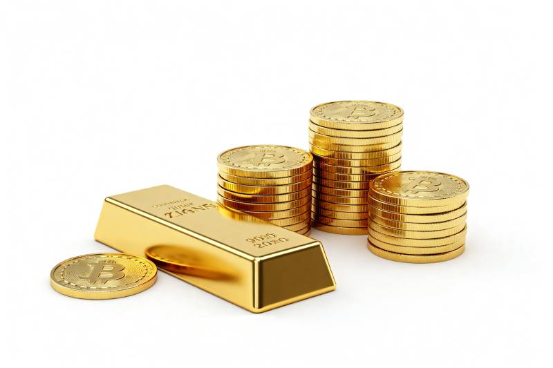 黄金与金币堆叠图片