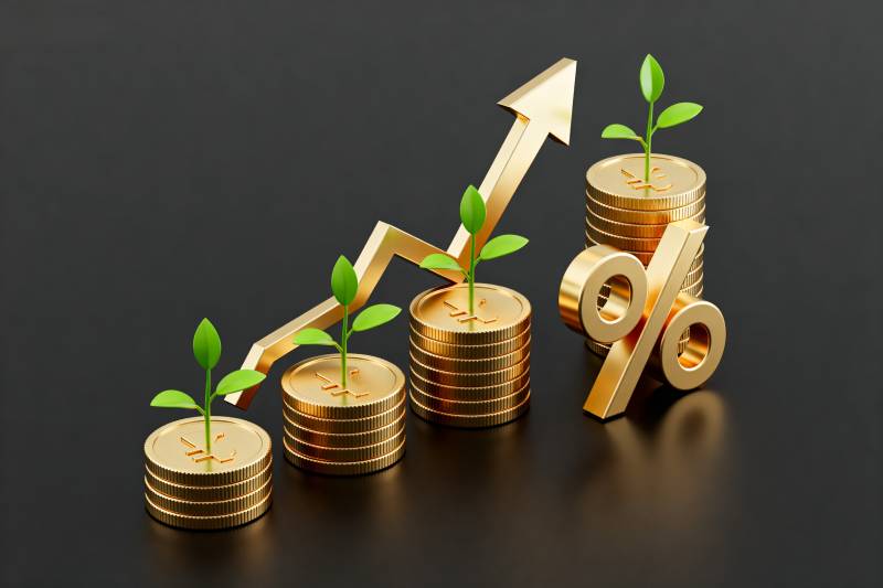 财富增长 绿芽生金图片