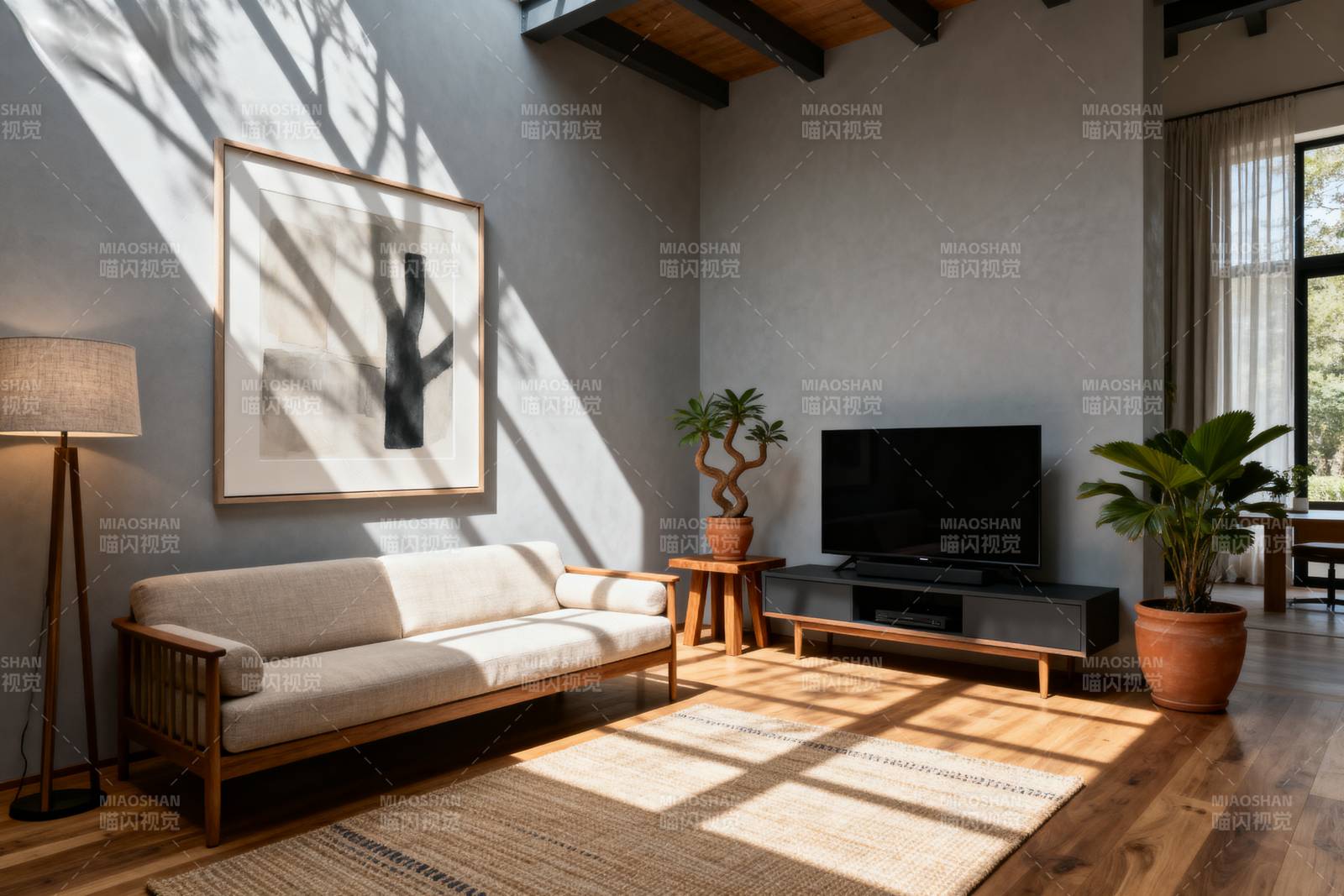 现代简约客厅阳光照图片