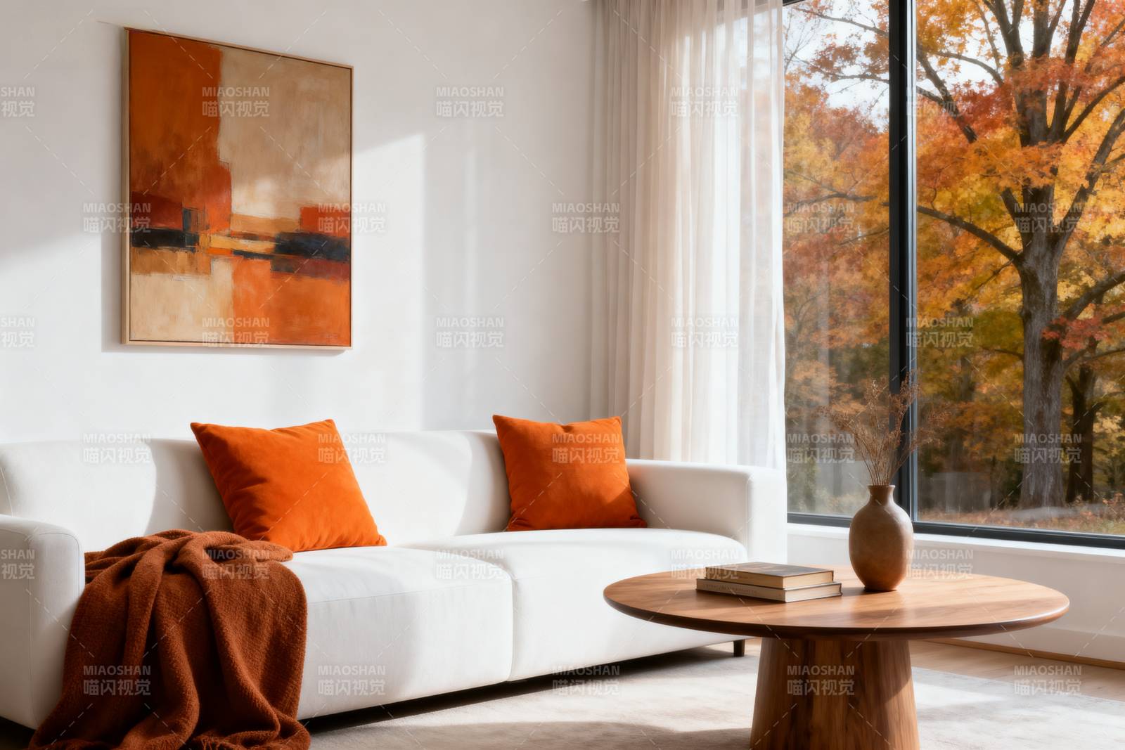 秋日客厅静谧景图片